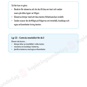 Träna inför de nationella proven i svenska åk 3, Läsa, skriva och språkbruk - Image 3