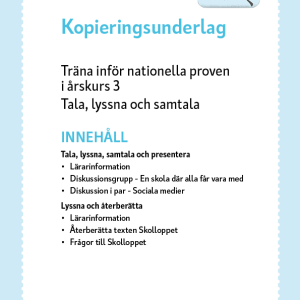 Träna inför de nationella proven i svenska åk 1-3, Tala, lyssna, samtala - Image 2