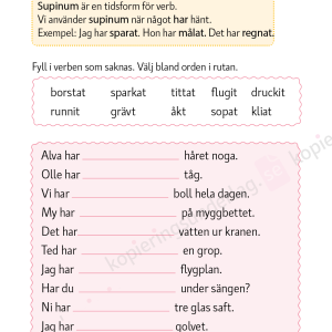 Verb - Språkövningar för årskurs 2-4