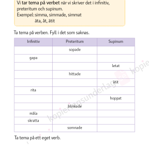 Verb - Språkövningar för årskurs 2-4