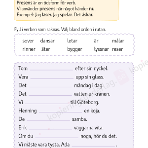 Verb - Språkövningar för årskurs 2-4