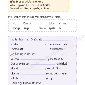 Verb - Språkövningar för årskurs 2-4