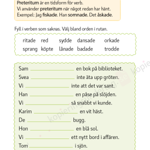 Verb - Språkövningar för årskurs 2-4