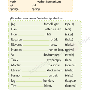 Verb - Språkövningar för årskurs 2-4