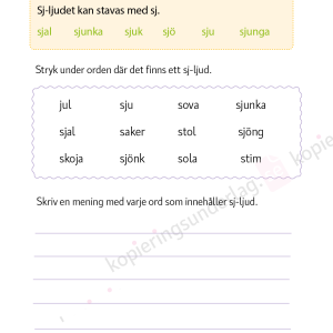Sj-ljudet - Språkövningar för årskurs 2-5