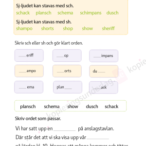 Sj-ljudet - Språkövningar för årskurs 2-5