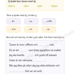 Sj-ljudet - Språkövningar för årskurs 2-5