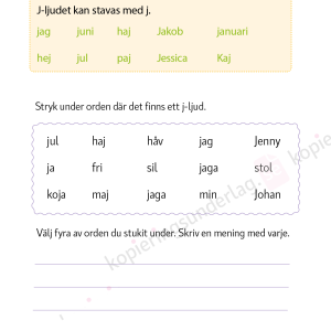 J-ljudet - Språkövningar för årskurs 2-5