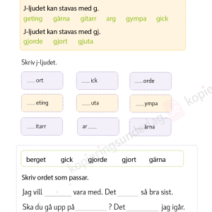 J-ljudet - Språkövningar för årskurs 2-5