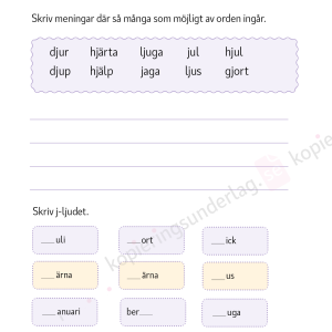 J-ljudet - Språkövningar för årskurs 2-5