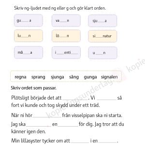 Ng-ljudet - Språkövningar för årskurs 2-5