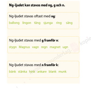 Ng-ljudet - Språkövningar för årskurs 2-5