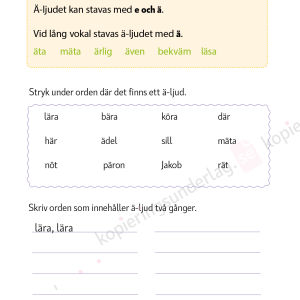 Ä-ljudet - Språkövningar för årskurs 2-5
