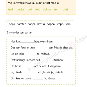 Å-ljudet - Språkövningar för årskurs 2-5