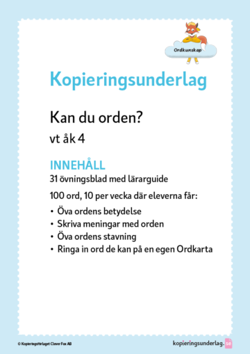 Kan du orden? vt åk 4