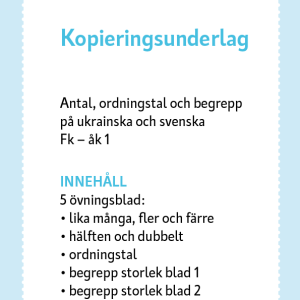 Antal, ordningstal och begrepp på ukrainska och svenska FK–åk 1 - Image 2
