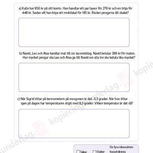 Träna inför de nationella proven åk 6 – tals användning, algebra, problemlösning - Image 6