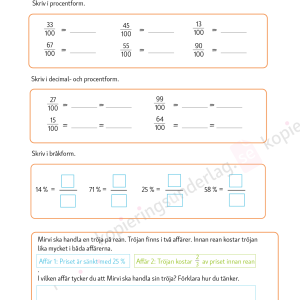Bråk-, decimal- och procentform åk 4–6 - Image 4