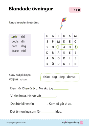 Från bokstav till ord 3, bokstäverna BÖHGPYJD - Bild 10