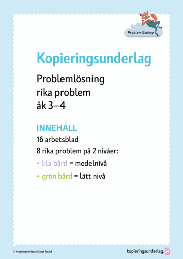 Problemlösning rika problem åk 3-4