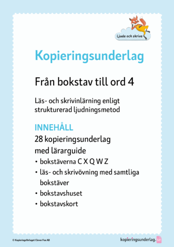 Från bokstav till ord 4, bokstäverna CXQWZ