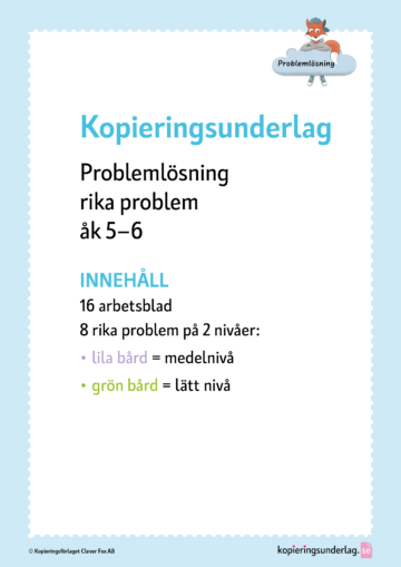 rik problemlösning för åk 5-6