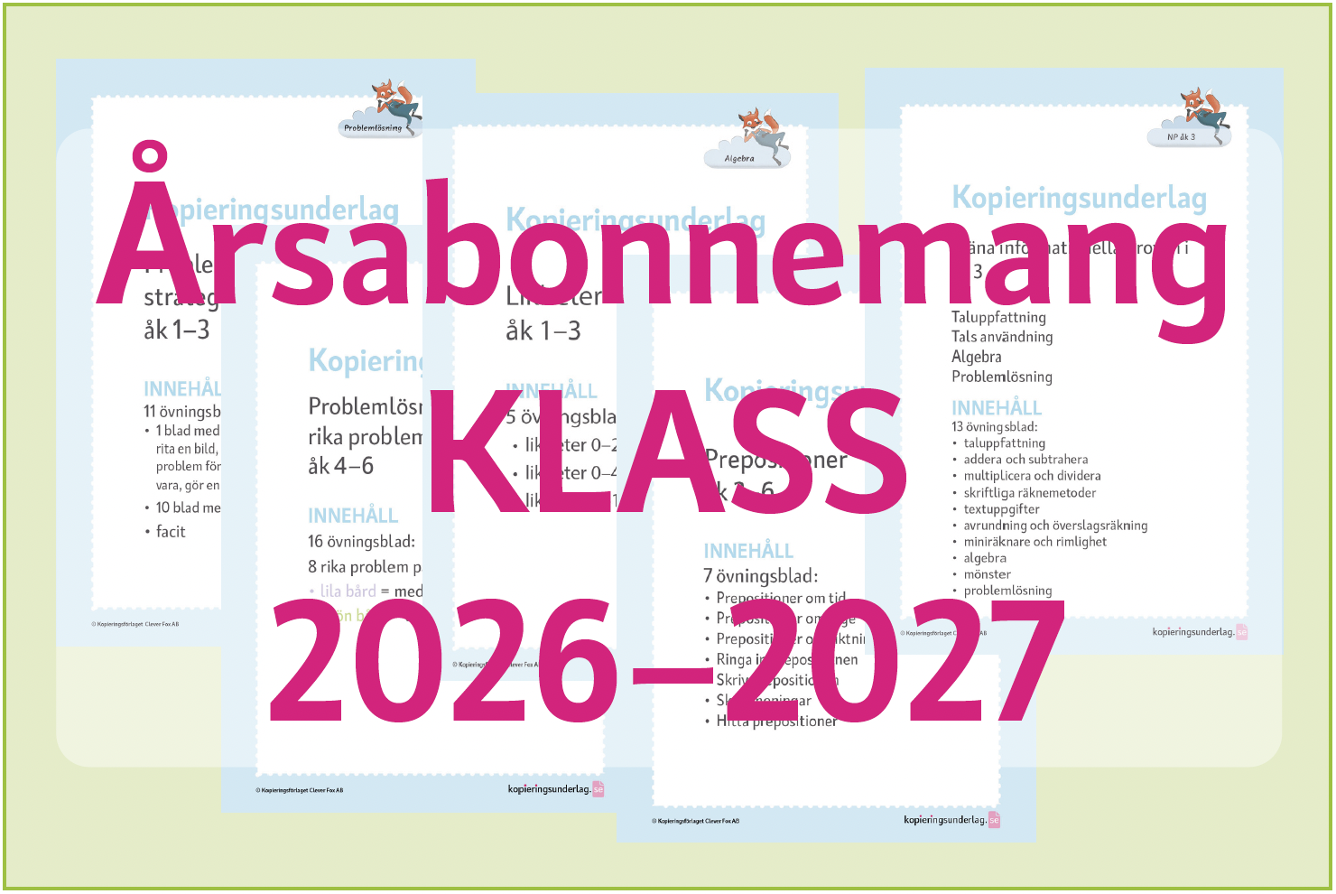 Årsabonnemang KLASS 2026-2027